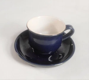 Vintage DENBY LANGLEY "Potpourri Blue" Coffee-Tea Cup & Saucer ENGLAND - Picture 1 of 12