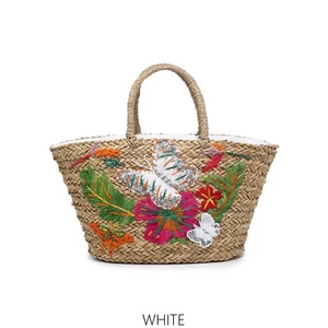 Ladies Raffia Large Butterfly Straw Basket Women Holiday Beach Travel Bag - Picture 1 of 3