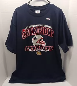 Vintage 03' New England Patriots AFC Champions T-Shirt ~ Adult Large *DEADSTOCK* - Picture 1 of 3