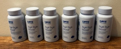 6x Love Wellness Bye Bye Bloat Digestive Enzymes Bloating Relief - Exp 07/2027 - Image 1 of 4