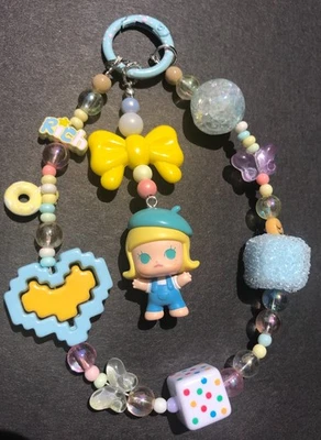 Authentic Pop Mart MOLLY Handmade Phone Charms Keychain Purse Charm Gift - Image 1 of 4
