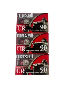 Maxell UR-90 Blank Cassette Tapes 90 Min. Audio (3 Qty.) - Picture 1 of 5