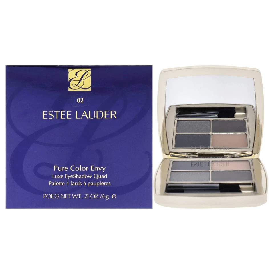 Estee Lauder 02 Indigo Night Pure Color Envy Luxe Eye Shadow Quad .21 oz New - Image 1 of 1