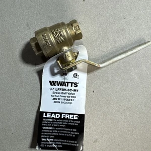 Válvula de bola de latón NPT Watts 88005596 1/4" LFFBV-3C-M1 - Imagen 1 de 3