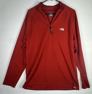 North Face Pullover Mens Large Red VaporWick Half Zip Outdoor Hiking Lightweight - Picture 1 of 10