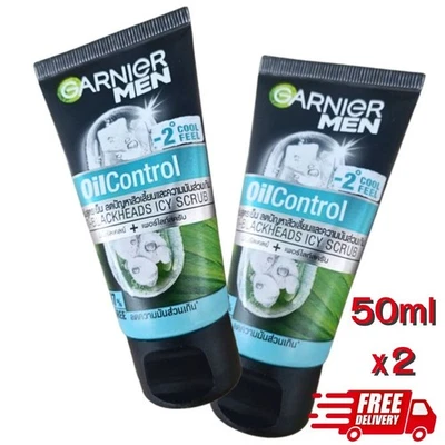 Oil GARNIER MEN Control Foam Scrub Anti Icy Facewash Face Wash Clay 50ml x 2pc. - Image 1 of 4