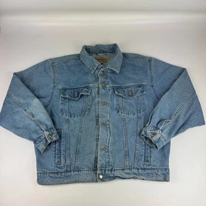 Vintage Wrangler Hero Mens Size L Denim Trucker Jacket Button Front *Read - Picture 1 of 10