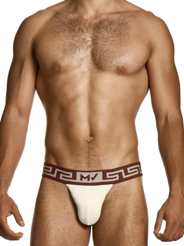 MODUS VIVENDI Luxurious Linen & Cotton Men's Thongs wuth Greek Key Design - Image 1 of 4