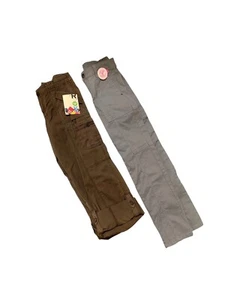 LOT 2 PANTS New GIRLS Sz 8 Roxy Cargo SO Cargo Jeggings Gray Brown *Read Flaw G - Picture 1 of 14