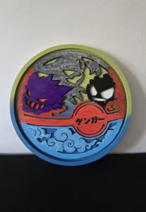 Pokémon Gengar Haunter Gastly Pokéball Hecho a Mano 13" Pintado Lindo Colgador de Pared - Imagen 1 de 4
