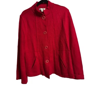 Coldwater Creek Sakko Blazer Medium Rot Wollmischung 4 Knöpfe Langarm - Bild 1 von 7