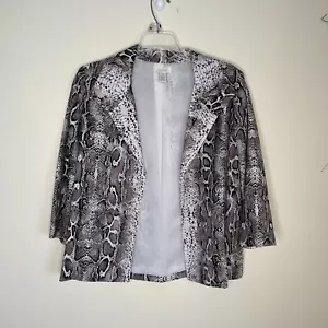 Chico's Women's Size 0 Snakeskin Print 3/4 Sleeve Lined Open Front Jacket New - Picture 1 of 6