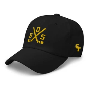 Boston Hockey Sticks Retro Bruin Baseball Hat Dad Cap - Picture 1 of 9