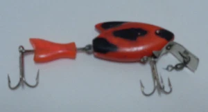 Esca da Pesca Vintage Doppio Gancio Labbro Immersione Rosso e Nero 2-1/2" Lungo SKU GS - Foto 1 di 10