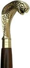 Best gift for brass snake head handle brown wooden cane 37" shaft walking stick