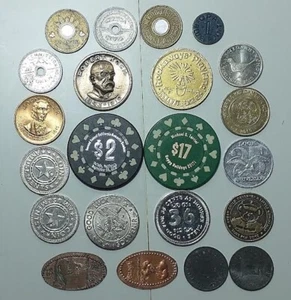 1011A-Odd Lot 20+ Arcade, Subway, Tax Token, Casino Chips sehr guter Zustand + Zustand - Bild 1 von 12