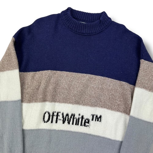 Maglione Off White Navy invecchiato