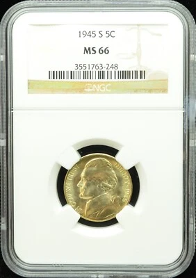 1945-S Jefferson War Nickel NGC MS 66#I369 - Image 1 of 2