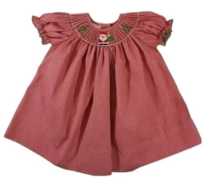 NUEVO Vestido Petit Bebe 9 M Bebé Niña Vacaciones Navidad Calado a Mano ~ Venta al por menor $57 - Imagen 1 de 11