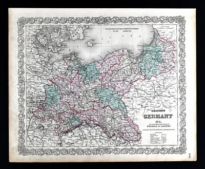 1874 Colton Map Germany Prussia Saxony Berlin Brandenburg Danzig Dresden Posen   - Image 1 of 4
