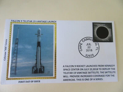 Falcon 9 Space Launch 2018 Cover Of Telstar 19 Vantage Sattelite Colorano #5211 - Image 1 of 2