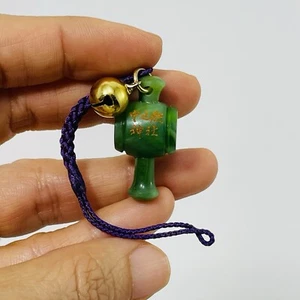 Marteau en jade vert japonais sanctuaire feng shui sangle charme fortune chance amulette cloche - Photo 1/9