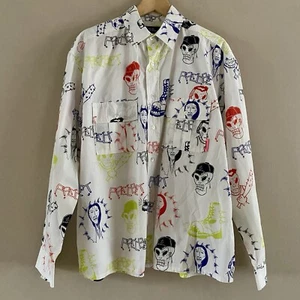 Camisa Gosha Rubchinskiy × PACCBET Para Hombre Algodón Estampado Calavera Patín Abotonada L - Imagen 1 de 11