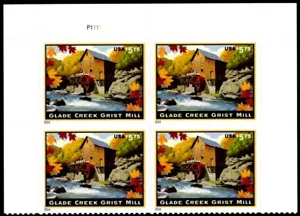 US Scott # 4927 Plate Block Of (4) Priority Mail MNH, Glade Creek Grist Mill - Picture 1 of 1