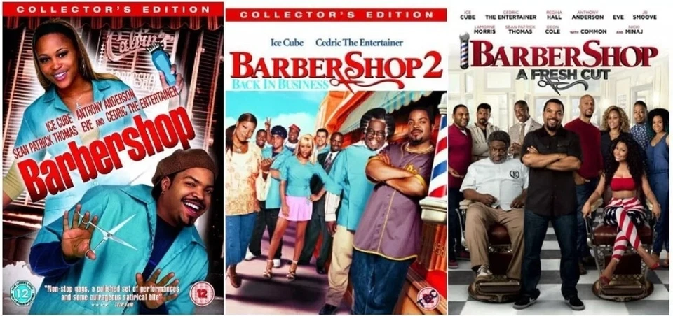 BARBERSHOP TRILOGY COMPLETE MOVIE FILM 1-3 COLLECTION DVD Part 1 2 Fresh Cut New - Image 1 of 1
