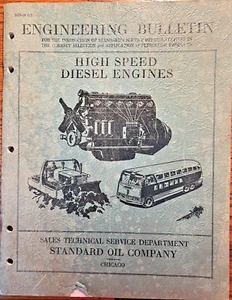 High Speed Diesel Motoren 1947 ENGINEERING BULLETIN Standard Oil Company 3E - Bild 1 von 14