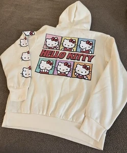 NEW Hello Kitty Sanrio Hoodie Sweatshirt Large HK Graphics Front/Back/Sleeve - Picture 1 of 7