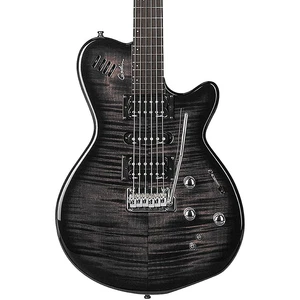 Godin xtSA Flame Electric Guitar Transparent Black - Picture 1 of 5