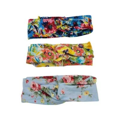 3 Pack Women Headband Boho Floral Style Criss Cross Head Wrap Hair Band Set1 - Image 1 of 4