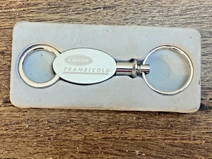 Schlüsselanhänger Carrier Transicold HVAC Kühlwagen Logo Metall oval silber - Bild 1 von 2