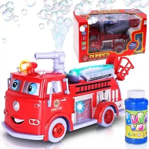 MalPlay Seifenblasenmaschine Feuerwehrauto Blasenmaschine mit Musik ab 3 Jahren - Bild 1 von 9