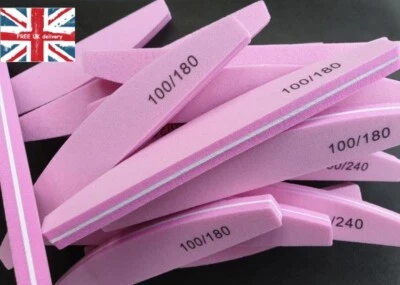Nail Buffer File Double Sided Waterproof 100/180/240 Grit Nail Tips Soft Sponge - Image 1 of 4