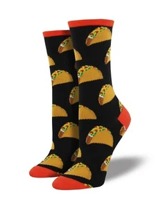 Socksmith Women's Socks Novelty Crew Cut Socks "Tacos" / Choose Your Color!! - Picture 1 of 4