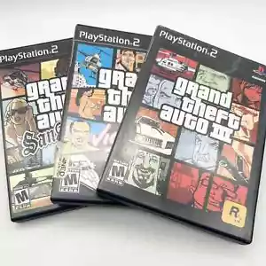 Lot 3 Grand Theft Auto III 3 & Vice City & San Andreas PS2 PlayStation 2 Tested - Picture 1 of 2