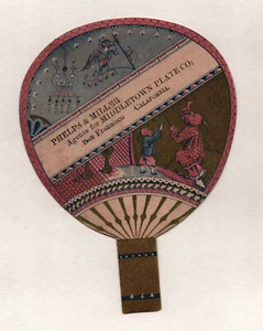 Vintage 1880's Victorian Trade Card Phelps & Miller Asian Fan Card San Francisco - Picture 1 of 2