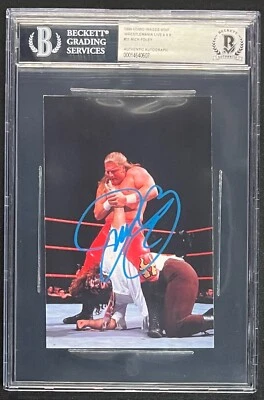 MANKIND MICK FOLEY SIGNED 1999 WRESTLEMANIA LIVE 4X6 COMIC IMAGES #31 BECKETT - Image 1 of 2