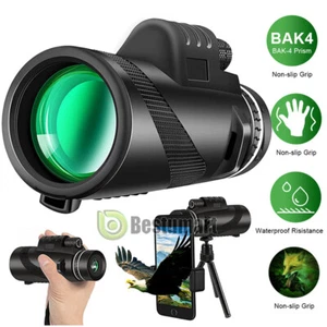 Night Version 50x60 Monocular Zoom Powerful Hunting Optic Telescope Tripod+Clip - Picture 1 of 23