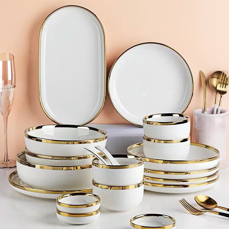 Ceramic Dinnerware Sets GBHOME 12-Pc Ceramic Dinnerware Set