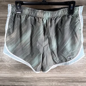 Nike Tempo Dri-Fit Shorts Women’s XL Gray/Teal Print Drawstring Running Gym - Picture 1 of 6