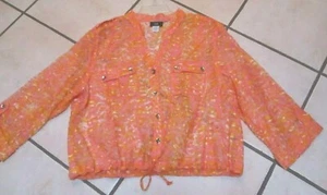 New Without Tag Women's Lark Lane Sheer Top, Tie Front, 3/4 Sleeve, sz. 16 - Picture 1 of 8