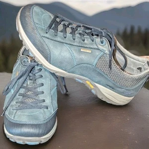 Dansko Shoes Women's Sz 10 41 Blue Leather Hiking Shoes Boots Waterproof Vibram - Picture 1 of 9