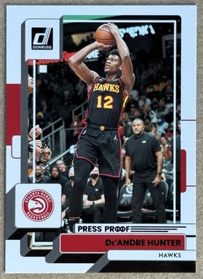 2022-23 PANINI DONRUSS DE’ANDRE HUNTER PRESS PROOF #64 NM+ ATLANTA HAWKS - Image 1 of 2