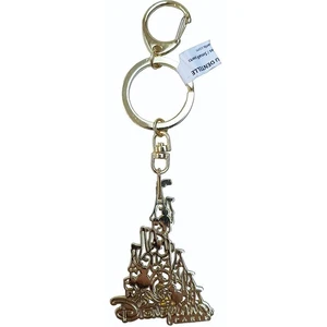 Disneyland Paris Schlüsselanhänger Schloss Key Ring goldfarben Metall Spitze Disney Parks - Bild 1 von 9
