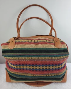 RAR Vintage LL BEAN Traveler Tweed & Leder Tasche groß Handgepäck Weekender - Bild 1 von 12