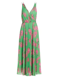 Monique Lhuillier Mina Midi Dress Dancing Poppies  545$ Retail NEW W TAGS Sz6 - Picture 1 of 5