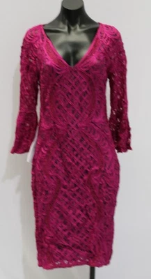JS Collections Women's Bell Sleeve Cocktail Dress AR8 Magenta/Midnight Size 6 - Image 1 of 4